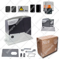 Nice – Kit de motorisation de portail coulissant 400kg – Longueur de vantail jusqu'à 6m – Moteur 24V avec centrale intégrée – Détection d'obstacles