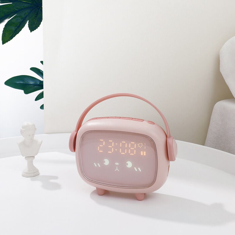 Reloj despertador para niñas, niños, dormitorio, luz nocturna para niños, 5  tonos, control táctil y repetición de alarma, con 2000 mAh recargable