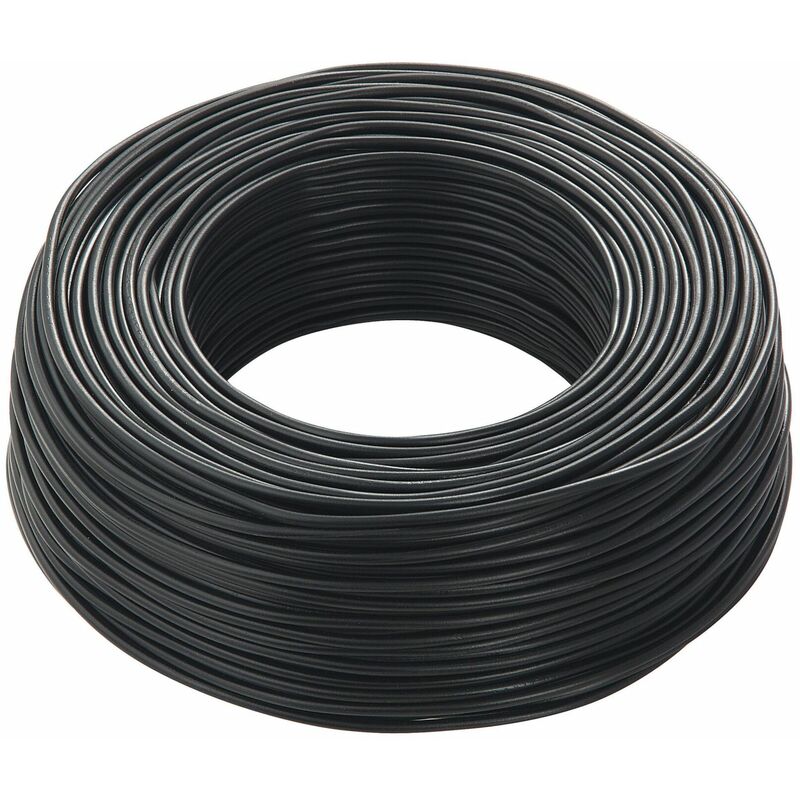 Câble électrique unipolaire 1,5 mm² noir – Écheveau de 50 m – Cuivre flexible – Tension 450/750