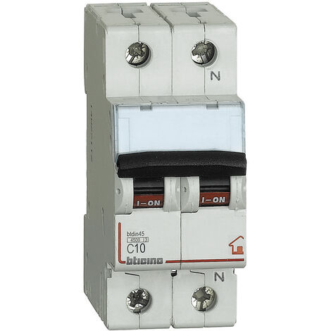 BTicino FC810NC10 Disjoncteur magnétothermique C10 1P+N 2M 4500A