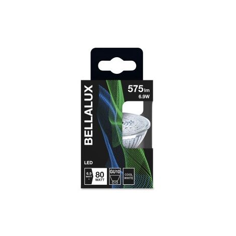Bellalux Ampoule Réflecteur GU10 PAR16 6.9W Lumière du jour 6500K 36°.