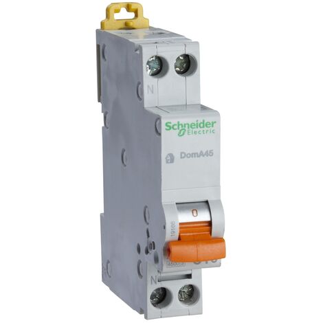 Disjoncteur magnéto-thermique DomA45 1P+N C 6A 4500A - Schneider Electric