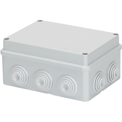 Gewiss – Boîte de dérivation IP55 150x110x70 mm – 10 entrées Ø 29 mm – Couvercle à vis pour environnements humides – Gris RAL7035 - GW-44006