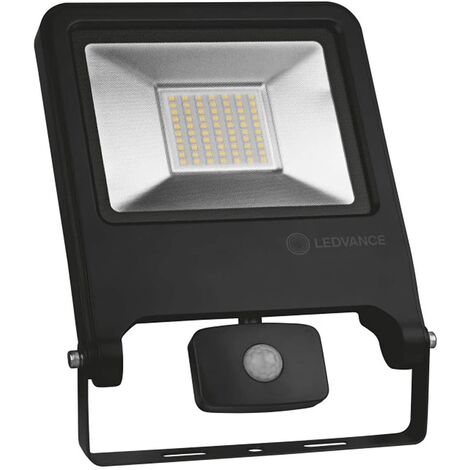 Ledvance – Projecteur à détecteur de mouvement 50W 4500lm – Lumière naturelle 4000K – Corps en aluminium noir – Degré de protection IP44