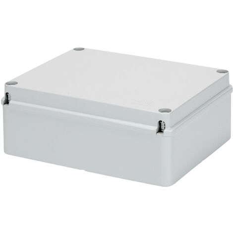 Gewiss – Boîte de dérivation GW44208 IP56 240x190x90mm – Couvercle à vis pour espaces confinés – Parois lisses en gris RAL7035