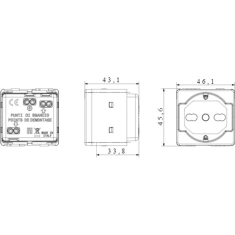 Gewiss System prise schuko à deux pas 10/16A GW20246