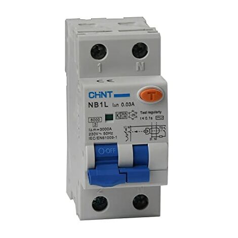 Disjoncteur à courant résiduel 1P+N 25A 6 kA 30mA 2M Chint 203297 (1/4)