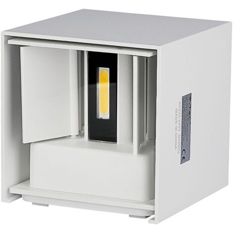 Double Led COB 6W IP65 lampe murale carrée blanche V-TAC VT-759 3000K