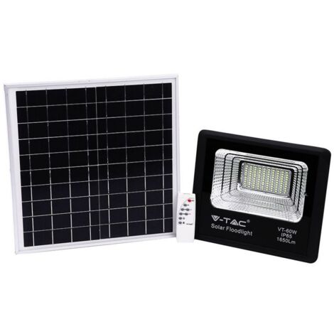 Projecteur Led 60W avec batterie avec panneau solaire et télécommande V-TAC VT-60W 4000K Naturale (1/10)