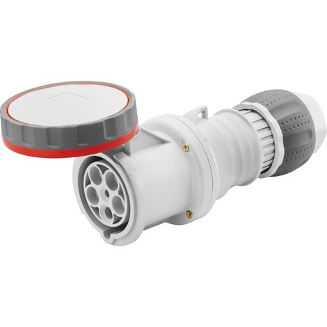 Droit IP69 3P+E 125A Réceptacle Mobile 380-415V Rouge Enveloppe Câblage (1/4)