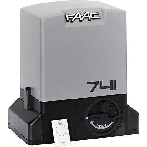 Faac – Kit de motorisation de portail coulissant 900kg – Automatisme 230V avec encodeur intégré – Vitesse 12m/min – Protection IP44