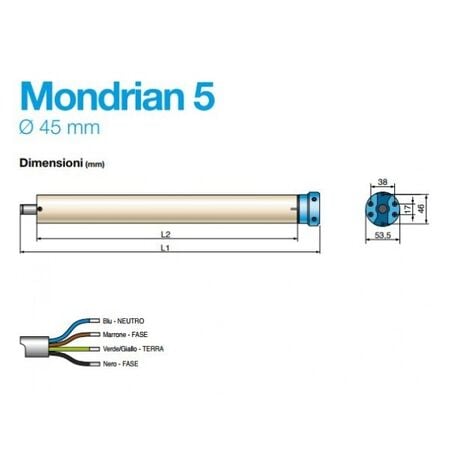 Came Kit Mondrian 5 pour volets roulants 001UY0020 Moteur tubulaire 30 Nm