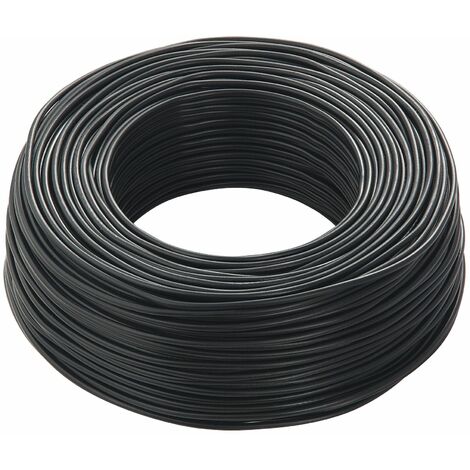 Câble électrique unipolaire 1,5 mm² noir – Écheveau de 50 m – Cuivre flexible – Tension 450/750 V – Gaine PVC S17 – Cavi