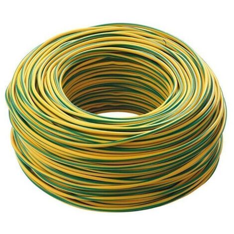 Câble électrique unipolaire 1,5 mm2 – Couleur vert jaunâtre – Gaine PVC S17 – Longueur 50 m – Tension 450/750 V – Cavi