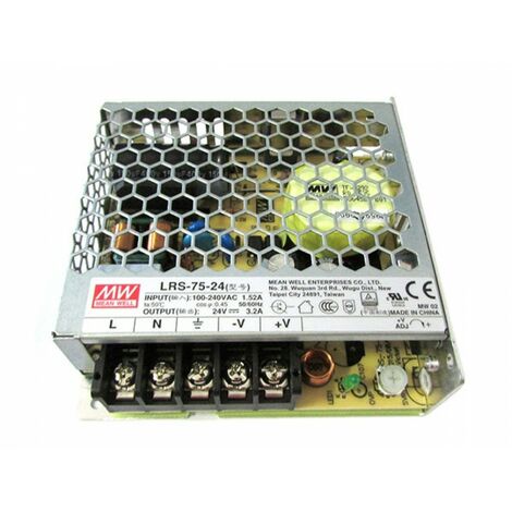 Alimentation DIN-Rail DR-75-24 - 75W, 24V DC, 3.2A - Entrée 100-240V AC - Pour éclairage LED, Contrôle Industriel - 7