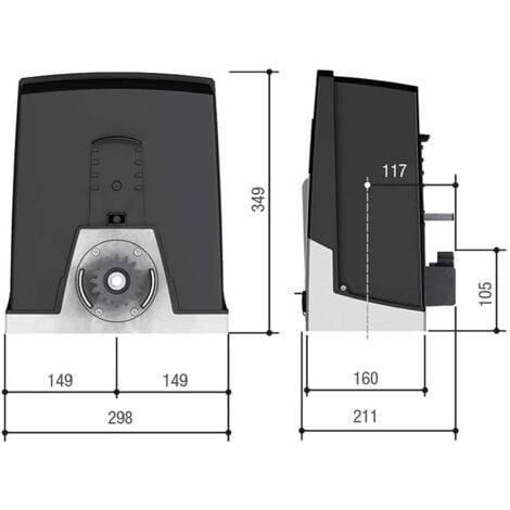 Kit d'automatisation pour portails à cames coulissants jusqu'à 10m et 400 Kg 24V 8K01MS-019