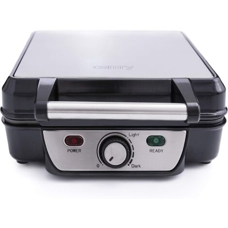 Gaufrier belge 1500W – 4 gaufres simultanément – Revêtement antiadhésif – Thermostat réglable – Rangement vertical – Camry
