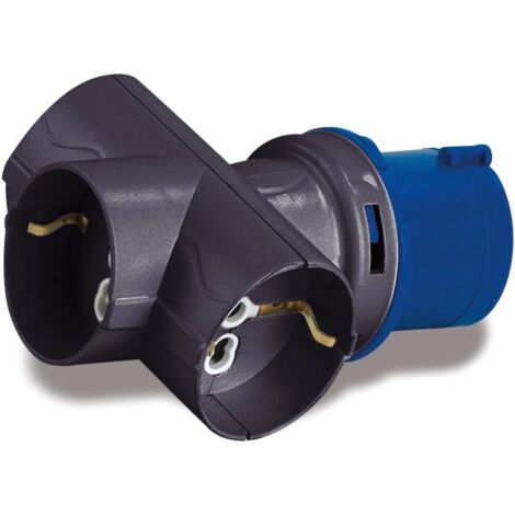 Adaptateur industriel 2P+T 16 A 3 prises Schuko 10/16A Rosi 1879 (1/4)