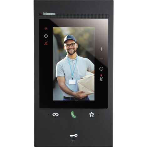 Bticino – Interphone vidéo connecté 2 fils Wi-Fi avec écran LCD 5" – Assistant vocal Alexa – Moniteur Classe 300EOS – 344884