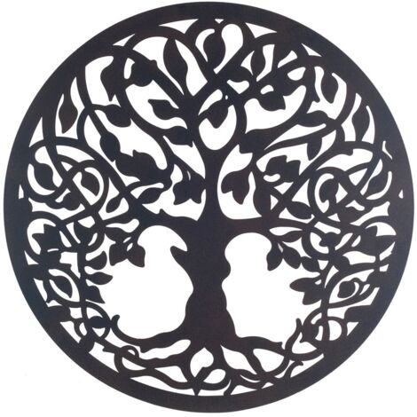 Signes Grimalt Aplique Metal Adorno Pared Adorno Pared Árbol Vida Apliques Metal Negro 1x50x50cm 22819