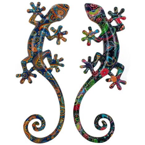 Signes Grimalt Jardín Adorno Pared  Lagarto Set 2 Unidades Jardin Multicolor 13x35x4cm 23653