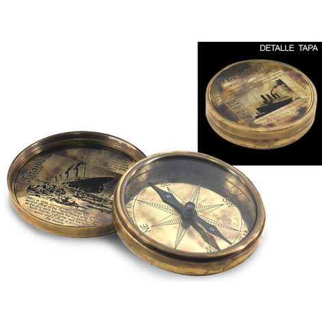 Signes Grimalt Náutico Decoracion Brújulas Titánic Nautico Dorado 9x9x2cm 83577