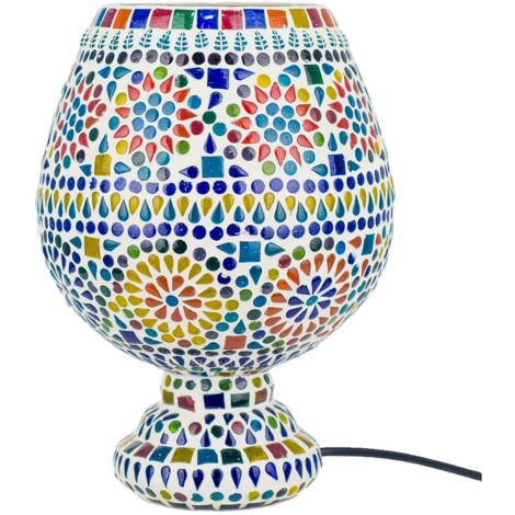 Signes Grimalt Lámpara De Sobremesa Muebles Lámpara Marroquí Copa Lamparas Multicolor 19x19x27cm 26348