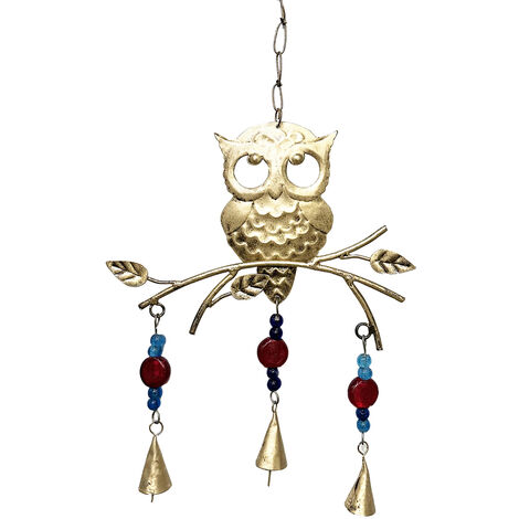 Signes Grimalt Colgante De Metal Decoracion Colgante Búho Colgantes Metal Dorado 2x25x42cm 29775