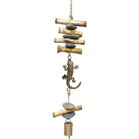 Signes Grimalt Colgante De Metal Decoracion  Colgante Lagarto Colgantes Metal Dorado 8x10x48cm 29772