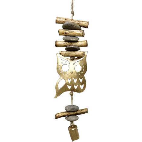 Signes Grimalt Colgante De Metal Decoracion Colgante Búho Colgantes Metal Dorado 5x11x48cm 29773