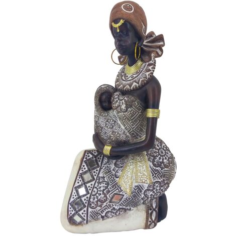 Signes Grimalt Figura De Africana Figuras  Figura Africana Africanas Y Elefantes Marrón 7x11x20cm 28736