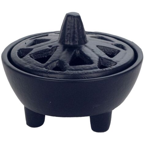 Signes Grimalt Portaincienso Regalo Caldera De Hierro Fundido Complementos Natura Negro 9x9x7cm 28452