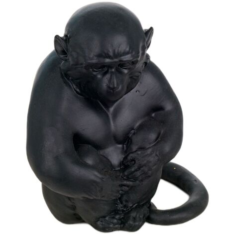 Signes Grimalt Figura De Mono Figuras  Figura Monos Animales Negro 15x10x13cm 27188