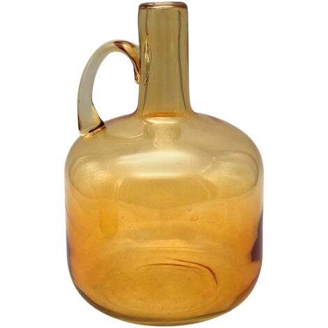 Signes Grimalt Jarrón Decoracion  Jarrón Cristal Jarrones Y Portavelas Naranja 15x15x24cm 31038