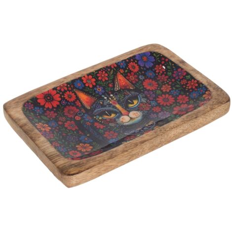 Signes Grimalt Bandeja De Decoración Cocina Bandeja Gato Cajas Y Bandejas Multicolor 15x26x3cm 37154