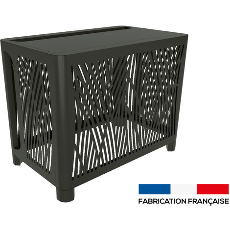 Cache climatisation ajouré en acier gris anthracite – Dimensions L 925 x h 790 x P 471 mm – Circulation d'air optimale