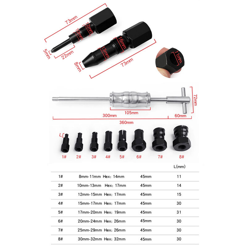 FUIENKO Ensemble D'extracteurs de Roulements Intégrés de 13 Pièces  ,Extracteur de Démontage de Roulements avec