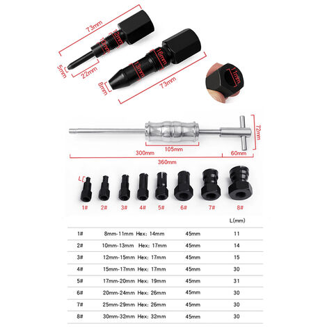 Ensemble de 12 outils d'extraction de roulements à billes pour réparation manuelle, extracteur de roulements, outils de démontage de roulements, extracteur de roulements, outil de démontage de voiture