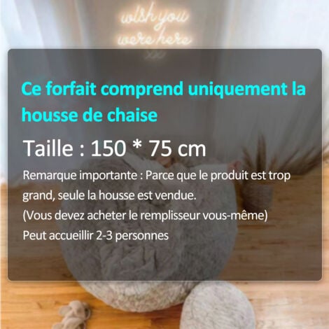 Accueil éponge lit pouf housse de chaise housse Double chambre balcon grand canapé rond doux moelleux pas de remplissage seulement
