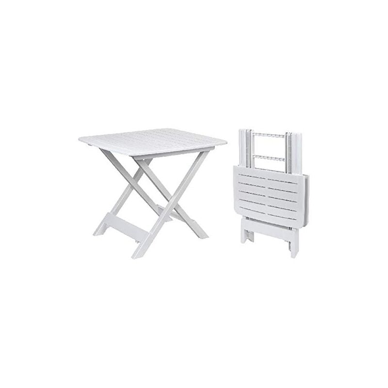 Table pliante acier 180x76x74 cm+ 2 bancs blanc 180x30x45 cm - RETIF