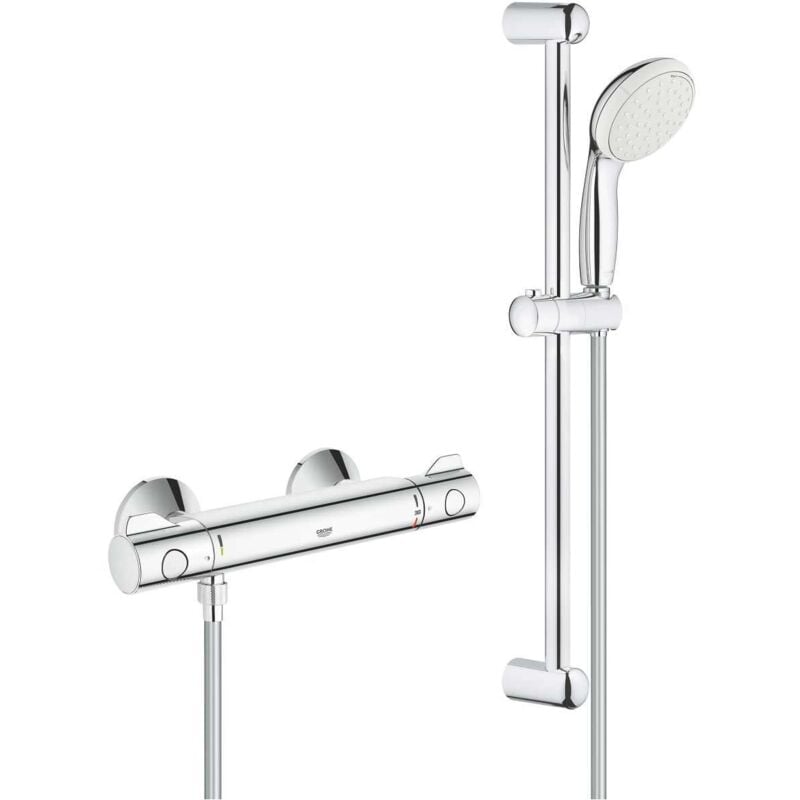 Combiné de douche GROHE Grotherm 800 avec mitigeur thermostatique 2 jets chromé - 34565001