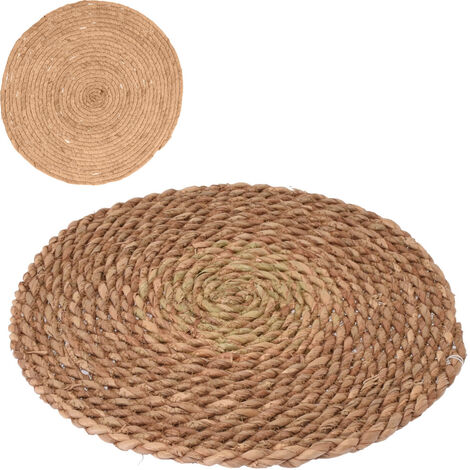 Dessous de plat rond en rotin miel Saturne 26,5 cm