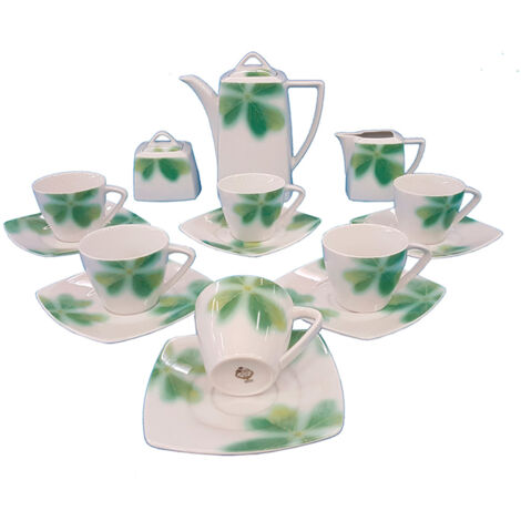 Service à Café Porcelaine 27 Pièces Blanc - Occasion Excellent état, Ensemble Complet
