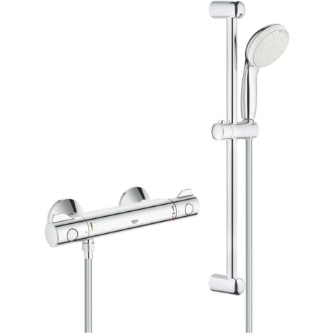 Combiné de douche GROHE Grotherm 800 avec mitigeur thermostatique 2 jets chromé - 34565001