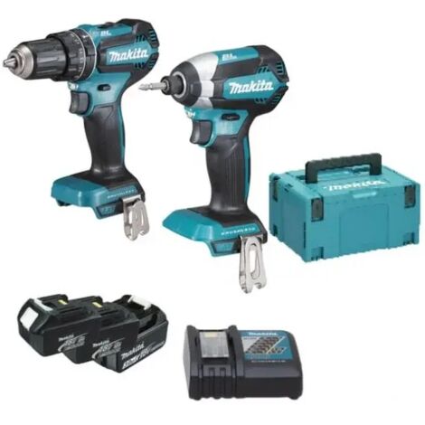 Makita – Perceuse-visseuse sans fil 18V DLX2283JX1 – 3Ah avec 3 batteries – Moteur Brushless – Malette de transport incluse (1/5)