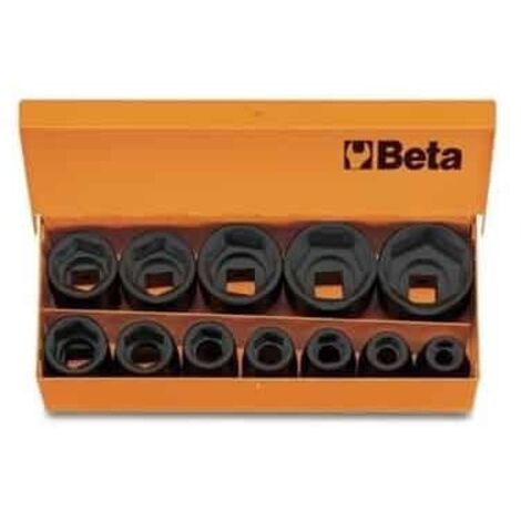 Beta – Coffret de 12 douilles à chocs 1/2 – Pour vis et boulons – Acier au chrome vanadium – 7200912