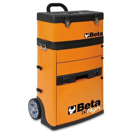 Beta – Chariot porte-outils 2 modules superposables – Servante roulante avec 2 tiroirs – Roues de 160 mm pour déplacement facile – Charge 21 kg