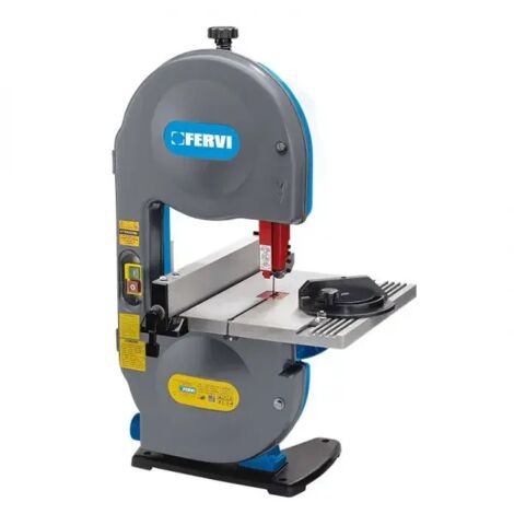 Fervi – Scie à ruban pour bois – Capacité de coupe 190 x 80 mm – Vitesse de coupe 13,7 m/s – Table pivotante 290 x 290 mm