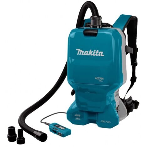 Makita – Aspirateur dorsal Bluetooth 36V – DVC665ZU – Moteur Brushless – 11 kPa de dépression – Capacité 6,0 l – Pour chantiers humides et espaces confinés
