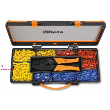Beta 1608/C9 Kit Pinza capicorda 1608 con assortimento di 450 capicorda (1/2)